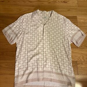 Sandro Beige Cross button Up